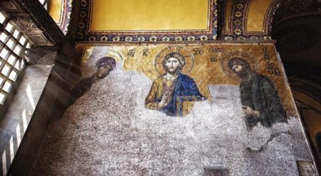 Фреска с изображением Иисуса Христа в Софийском соборе Стамбула (иллюстрация из открытых источников)
