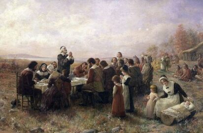 «Первый День благодарения в Плимуте» (1621) Дженни А. Браунскомб. Фото: Commons.wikimedia.org