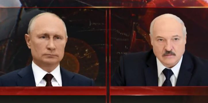 Путин и Лукашенко провели телефонный разговор после переговоров в Сочи, состоявшихся накануне, 22 февраля (скриншот видео)