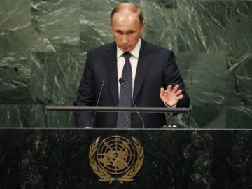 Путин выступает на 70-й сессии Генеральной Ассамблеи ООН в Нью-Йорке, 2015 год (иллюстрация из открытых источников)