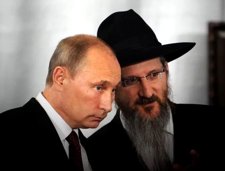 Путин и Берл Лазар (иллюстрация из открытых источников)